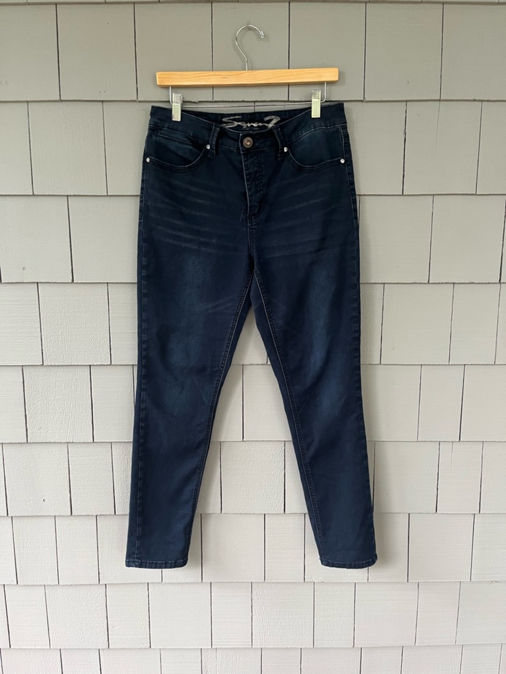 Seven7 Dark Indigo Skinny Jeans with rhinestone accents 10